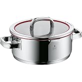 WMF Function 4 Saucepan 24 cm with Glass Lid, Small Saucepan 4.1 Litre, Suitable for Induction, Polished Cromargan Stainless
