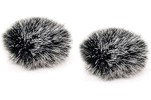 TAIMEIMAO Lot de 2 protège-vent en fourrure pour microphone, microphone à fourrure, pare-brise, protection contre le vent Lavalier - Mini filtre anti-vent - Pour l'extérieur - 0,5 cm