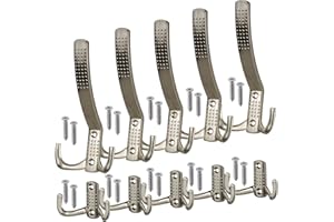 Stahlia Garderobenhaken Kleiderhaken Garderobe (10 Stück) EDELSTAHL-OPTIK Metallhaken Haken zum Schrauben Haken für Garderobe Handtuchaufhänger