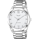 LOUIS DEVIN Steel Chain Analog Wrist Watch for Men (White/Blue/Black Dial) | LD-GR062-CH