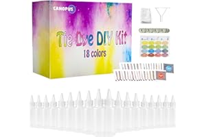 CANOPUS Tie Dye Kit for Kids, Ultimate Mess Free Fun, 18 Colours, 100% Non Toxic Art Kit, for Kids and Adults