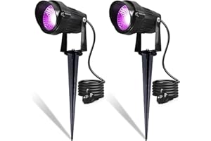 BOSITE Outdoor UV LED Flood Light, 2 szt. 6W Czarne światło, IP66 wodoodporny, 385-400nm, Reflektor UV LED na Halloween DJ Disco Fluorescencyjne plakaty Neon Bar Party