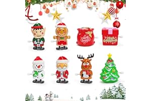 SilverChry Jouet à Remonter, 8 Pièces Jouets à Remonter de Noël, Christmas Wind Up Toy pour Les Bas de Noël Et Les Remplisseurs