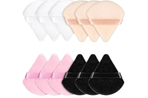 Fanshiontide Dreieck Makeup Puderquaste, 12 Stück Kosmetik Gesicht Puderquaste Schwämmchen Weich Dreieck Puderquaste Pads Lose Puder Grundierung Nass Trocken Dual-use Make-up-Werkzeug