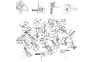 STYQUENZER Lot de 30 supports d'étagères en plastique transparent de 3 mm avec tige en acier - Pour étagère - Avec tige en acier - Pour étagère - Pour armoire