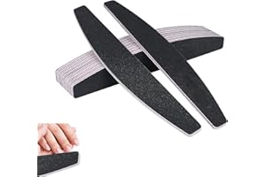 Kafeiya Lot de 10 Limes à Ongles, 100/180 Double Face Lavable, Professionnelles, Réutilisables, pour Manucure Cosmétique, Animaux Domestiques, Maison (Noir)