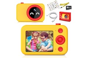 HOJOCOJO Macchina Fotografica Bambini,16MP 2.4”Ricaricabile Fotocamera Digitale Bambina 1080P HD Videocamera Regalo per Ragazze Ragazzi 3-10 Anni,con Scheda 32 GB, Regali di Natale & Compleanno