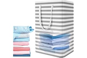 Kulamo Cesto para Ropa Sucia 75L, Laundry Basket, Cesto Ropa Plegable Gran, Impermeable Canasta de Lavandería, Cesta Ropa Sucia Puede Usar Dormitorios, Salas Estar, Habitaciones Niños, Baños