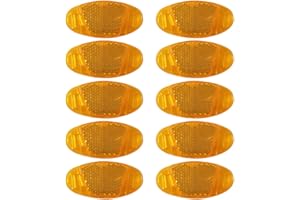 Zeayebsr Set Catarifrangenti Anteriori e Posteriori per Manubrio e Reggisella Bicicletta con 10 pz Riflettori Ruote, Fanale Riflettori Posteriore e Anteriori Bici Vintage （giallo）