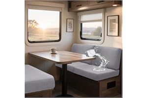 ‎NNSMUN NNSMUN Bezüge Für Wohnwagenpolster Jacquard, rutschfeste Wohnmobil Sitzpolster Bezug Mit 2 Cord Wasserdichtes, Sofa Sitzkissenbezug Für Schonbezug Wohnwagen Polster (Light Gray,L 95-130cm,W 40-65cm)