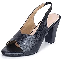 Buy hydes N hues Brown Back Strap Leather Heel Sandals For Womens