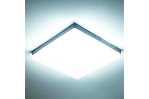 FTL LED Ceiling Light,36W Square Bathroom Ceiling Light 3500LM Bright 6000K Cool White IP44 Waterproof Modern Flush Ceiling Light for Bedroom Living Room Office 30 * 30cm
