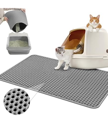 Tappeto Lettiera Gatti LINUMA - XXL 90x76 Cm, Grigio | Antispargimento, Morbido Per Zampe - Foto 7