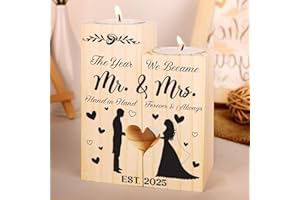 VETBUOSA Wedding Gifts for Couple,Wedding Gifts for Bride and Groom, Heart Shaped Candlestick, Gift for Wife Husband, Mr and Mrs Presents, Idea Gift Candle Holder
