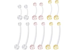 Mayhoop Piercing Ombligo Embarazo 14G Acrílico Flexible Claro con Barra como Reemplazo Retenedores Anillo Aro Ombligo Embarazo Mujeres Embarazadas Deportes Piercing Joyería