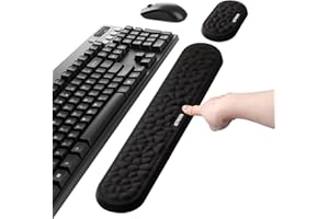 LETREEN Wrist Rest for Keyboard and Mouse Set - Non-Slip Ergonomic Keyboard Wrist Rest Support - Easy Typing, Pain Relief - Cushion Support Pad for Computer Laptop Working Gaming, Black
