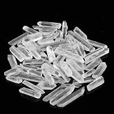 1 lb Natural Rock Crystal Quartz Dots Irregular Reiki Crystal Healing Polished Sticks Spikes Point Beads Gemstone Rods for Jewellery Making Home Decora