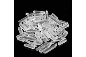 AITELEI - Bastoncini a punta di cristallo di rocca naturale (quarzo), irregolari, per reiki, gioielli e arredamento per la casa, confezione da 225 g 1 ib.