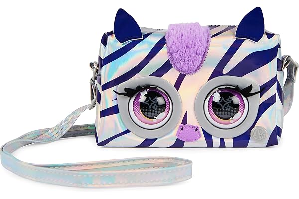 Purse Pets, Metallic Mood, Rebel Stripez, Animal et Sac à bandoulière interactif avec Plus de 30 Effets sonores et réactions, Jouets pour Filles