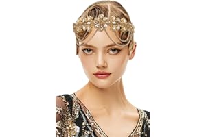 BABEYOND Gatsby Flapper opaska do włosów w stylu lat 20. XX wieku, z kamieniami strasu, ozdoba do włosów, Charleston, akcesoria damskie, łańcuszek na głowę, opaska na czoło