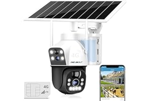 GENBOLT 3G/4G LTE Solarna Kamera Zewnętrzna Bezpieczeństwa do użytku Zewnętrznego 2.5K, 8W 15600mAh Baterią Kamera Monitoringu Bez Wi-Fi Dwoma Obiektywami, IP CCTV z Kartą SIM
