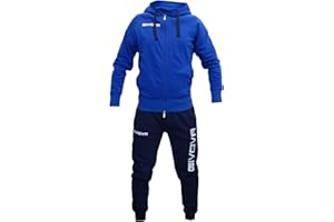 PERSEO SPORT Tuta Givova PS_LF21 Cotone Felpato Con Cappuccio Fitness Relax Training Calcio Volley Basket