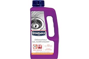STARWAX - Sturalavandino gel superpotente - Ideale in caso di acqua stagnante - Agisce in 30 min - Formula gel con concentrazione di soda caustica al 30% - 1L - 1L = 2 interventi di sblocco