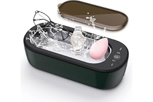 BUBBACARE Ultraschallreiniger Schallreiniger für Brillen, 50W Brillenreinigungsgerät Ultrasonic Cleaner mit 4 Modi Ultraschallreinigungsgerät Brille 47kHz Ultraschallbad Ultraschallgerät für Brillen, Uhren