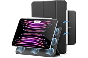 ‎ESR ESR für iPad Pro 12,9 Zoll Hülle 2022/2021/2020 (6./5./4. Generation), iPad Air 13 Zoll M3/M2 (2025/2024) Hülle, Starke Magnetbefestigung, Trifold Ständerhülle, Volle Pencil 2 Unterstützung, Schwarz