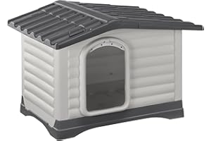 Ferplast DOGVILLA 70 SE Casetta per Cani con Fondo Sollevato Anti Umidità, Sistema Fuoriuscita Liquidi, Tetto Rimovibile Facile Pulizia, Griglia Aerazione, 73 x 59 x h 53 cm