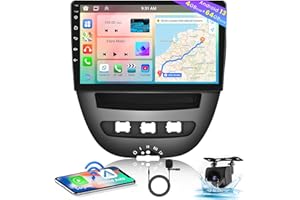 HIKITY 4+64G for Toyota Aygo 2004-2014/Citroen C1/Peugeot 107 Android 13 Car Stereo，8 core 10.1 Inch Touchscreen Car Radio with Carplay Android Auto GPS Navi WiFi Bluetooth DSP 59UI Backup Cam
