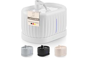 PRETTYPAW Pretty Paw Fontaine à Eau sans Fil pour Chat, avec Détecteur de Mouvement, Pompe à Induction, Batterie de 45 Jours, Filtre Intégré et Réservoir d'eau de 3L - Pure Flow Max (Blanc)