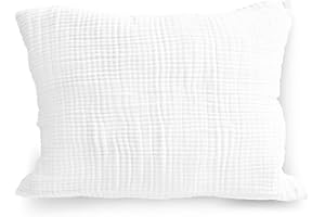 PinkZebra Federa per cuscino in mussola biologica, 20 x 30 cm, per bambini e adulti, certificata ÖkoTex, morbida, certificazione GOTS, colore bianco