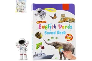 BOBETY My First English Sound Toy,English Words Speaking Book,470+ Words, 21 Themes, Fun Word Game, Juguete Educativo for Educational Language,Alphabet Sound Book (B)