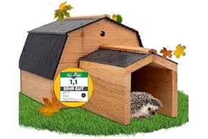 STAHLMANN® Igelhaus Winterfest[Made IN EU ] – Premium Igelfutterhaus (Made in Europe) – Hochwertiges Igelhaus & Schlafhaus – Igelhotel, Futterhaus & Igelhöhle