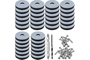 TXErfolg Protectores de teflón para atornillar 36 Unidades 30 mm de diámetro Redondos Negros con 36 Tornillos de Acero Inoxidable y 2 taladros Juego de Deslizadores para Muebles protección