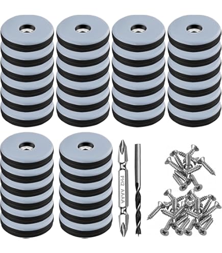 URHRHU Teflon Möbelgleiter Set - 32 Stück 30mm Mit Schrauben & Bohrer Für Stuhlbeine