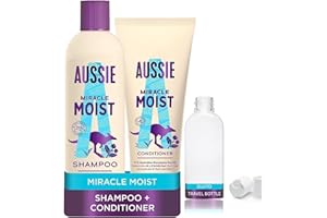 Miracle MOIST Duo Set for Dry Hair - Shampoo 250ml + Conditioner 170ml Bundled with Eluto Travel Bottle Giftset