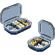 Portapillole Trasparente 3 Pezzi - Con 4 E 6 Scomparti, Materiale Alimentare, Grigio - Foto 2