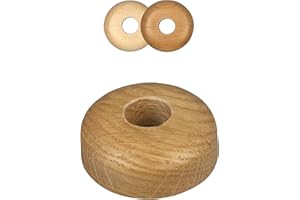 FUX 10 Piezas de rosetas individuales para tuberias de calefaccion, diferentes maderas y tamaños, embellecedor, cubre tubos radiador, tapa (19mm, roble)