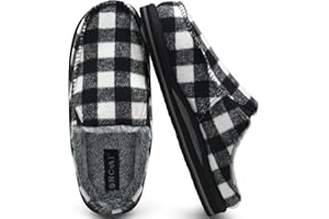 ONCAI Chaussons Homme Confort Peluche Mousse Mémoire Intérieur Extérieur Pantoufles da Maison en Caoutchouc Antidérapantes Taille 40-50