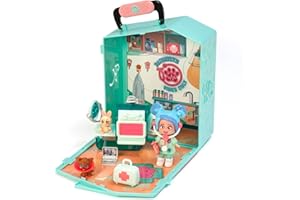 KOOKYLOOS Carla’s Pop Up Pet Vet – Veterinary clinic with accessories, doll with 3 fun expressions and 2 pets. Includes an examination table with scanner, microscope & lab material (8431618018194)