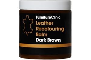 Furniture Clinic Balsamo Ricolorante per Pelle in 16 Colori Colore Marrone Scuro Nutriente, Ripara, Rinnova Pelle Assorbente Sbiadita, Usurata, Graffiata- Divani, Sedili Auto, Scarpe, Borse, Giacche