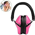 Ballery Kids Ear Defenders, NRR 25dB / SNR 29dB Kids Earmuffs Ear Protectors, Hearing Protectors, Ear Defenders for Children with Adjustable Headband (Carrying Bag Included, Pink)