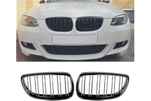 GSRECY Ricoy - Griglia per paraurti anteriore, Pinne gemelle, colore: nero lucido, griglia per E92 E93 M3 da 2006 a 2009