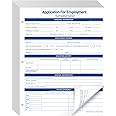 Qilery 200 Sheets Applications for Employment 2 Sided Job Application Form 8.5 x 11 Inch Compliant Employment Application 3 Hole Employment Application Forms for Recording Employee Personal Detail