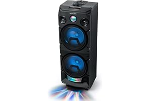 Muse Bluetooth party speaker with battery, CD player and light effects (USB, AUX), black
