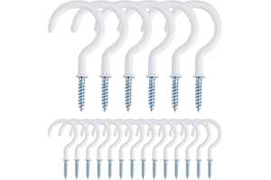 MengH-SHOP Haki śrubowe powlekane winylem, wkręcane haki na kubki 5 cm, haki sufitowe, metalowe, do zawieszenia na ścianie, świetne na filiżanki do kawy i herbaty, rośliny, lampki, kubki, do użytku