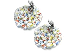 Neez Billes Enfant - Assortiment Billes en Verre, Bille, Pépites Rares de Soleil pour Décoration, Jeux de Billes Enfant - Multicolore Sac de Marblegen Bille (Paquet de 180 Billes - Laiteux)