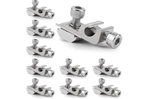 EXLECO 10 Earth Clamp Solar Panel Grounding Clip Aluminium Solar Module Attachment Ground Earthing Lug Solar Mounting System Grounding Eyelets for Solar Panel Bracket PV Module Photovoltaic Support